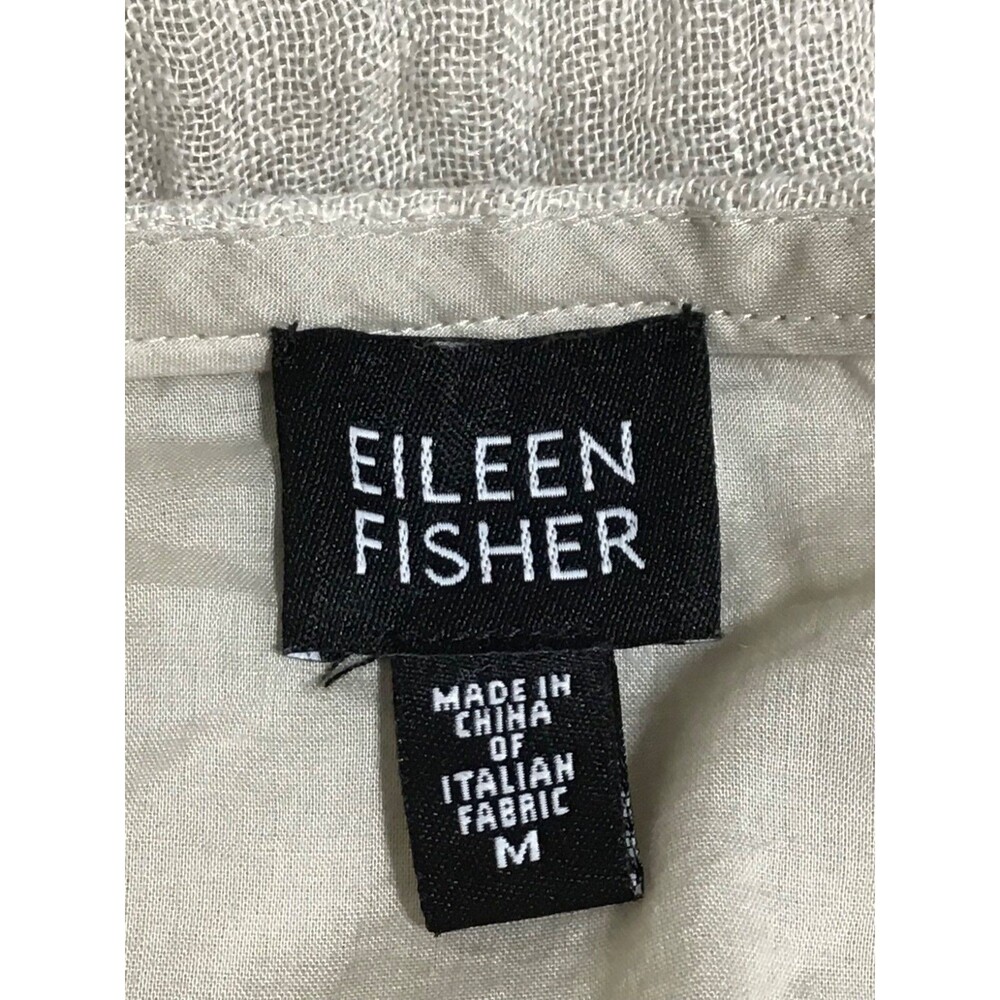Eileen Fisher Linen Skirt Womens Med Beige Milkmaid Fairy Grunge Y2K Fringed Hem - Picture 9 of 16